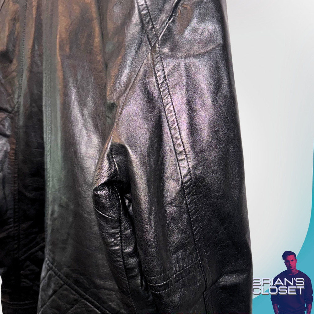 DIESEL Men's Leather Motorcycle Jacket in Black - L - Picture 14 of 15